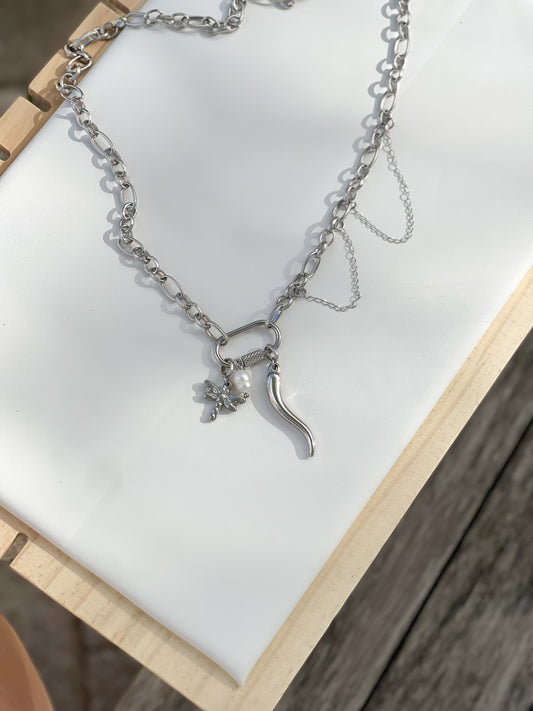 Silver girl necklace